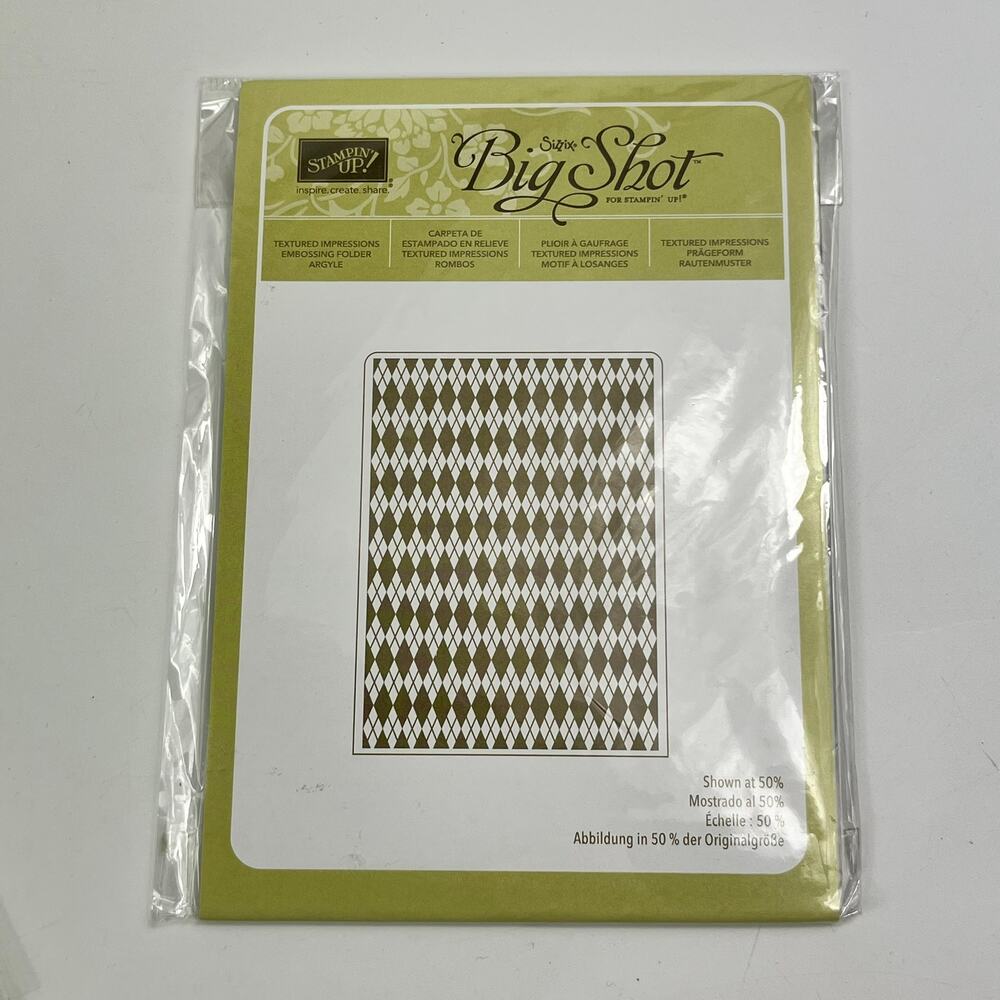 Stampin Up Sizzix Big Shot Embossing Folders Argyle Paisleys Celebration Duo - Picture 4 of 9